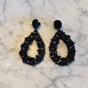 DEEPA GURNANI BLACK BEADED EARRINGS